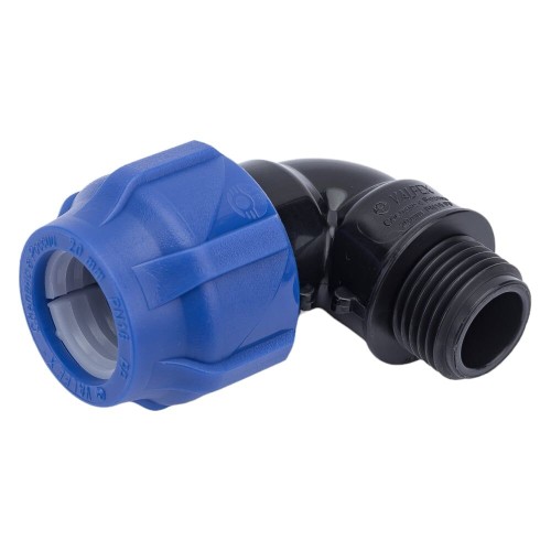 Отвод ПЭ компрессионный Дн 63-1 1/4" 90гр Ру-10 НР (НАР) RTP (РосТурПласт) в Кемерово