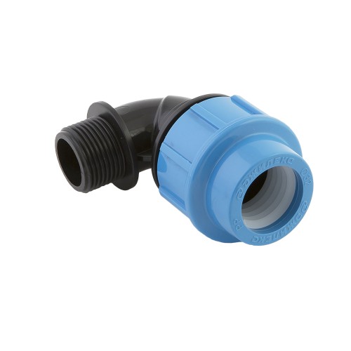 Отвод ПЭ компрессионный Дн 63-1 1/4" 90гр НР (НАР) Ру-16 VALFEX в Кемерово