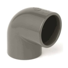 Отвод ПВХ клеевой Дн 75 90гр Ру-10 серый напорный Aquaviva