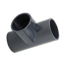 Тройник ПВХ клеевой Дн 63 90гр Ру-10 серый напорный Aquaviva