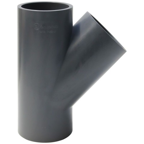 Тройник ПВХ клеевой Дн 160 45гр Ру-16 серый напорный Aquaviva в Кемерово
