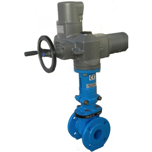 Задвижка клиновая чугунная фланцевая с редуктором с обрезиненным клином и невыдвижным шпинделем Ру 16 VOC4241C Tecofi 600 мм