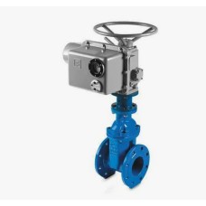 Задвижка чугунная фланцевая с электроприводом ГЗ-В.600/24 400В и обрезиненным клином Rushwork 115 400 мм