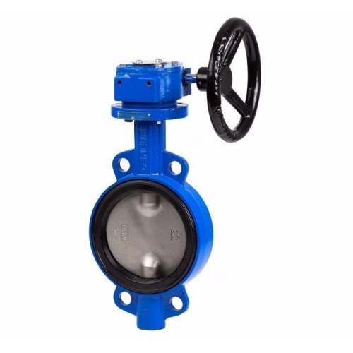 Затвор с нержавеющий диском и редуктором межфланцевый 1,6 МПа PTFE VP4449R GGG50 Tecofi 150 мм в Кемерово